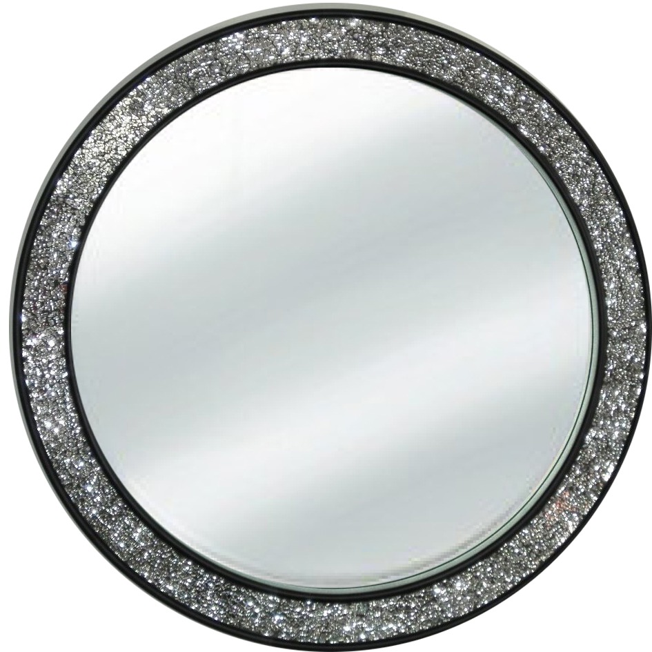 Ogledala - Ogledalo mosaic Black R80 krug 121 Flatmsc